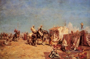 Ein Arabien Encampment Alberto Pasini Ölgemälde